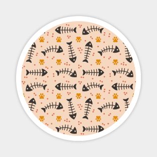 Fish Bone Light Pastel Pattern Magnet